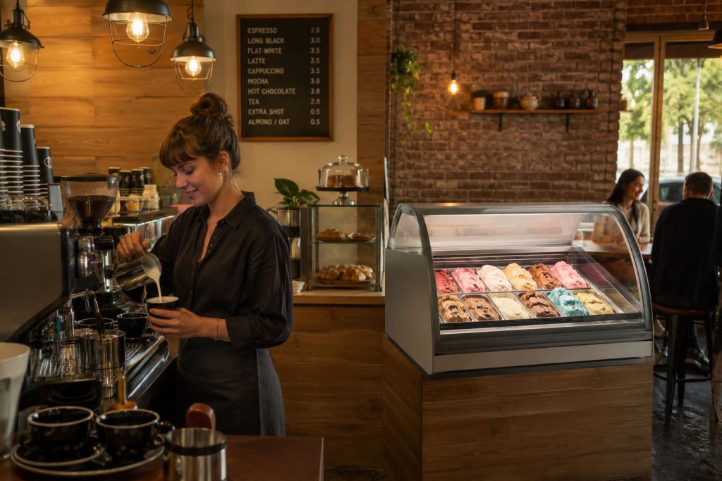 Cafe supplied with wholesale gelato by Gelato Italia